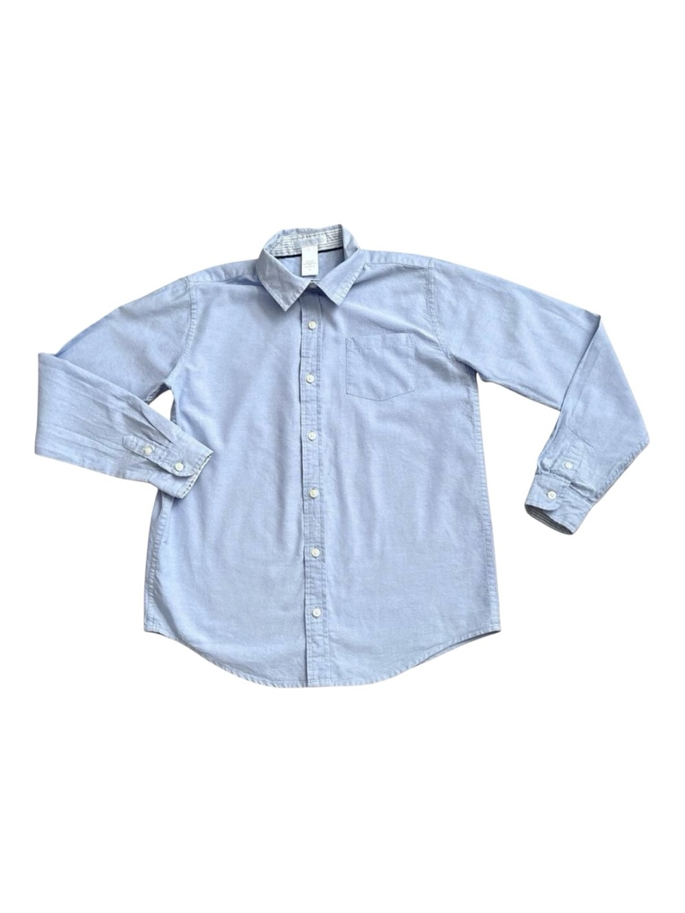 Janie and Jack Shirt Boys Size 12 Blue Oxford Long Sleeve Button Up Collared